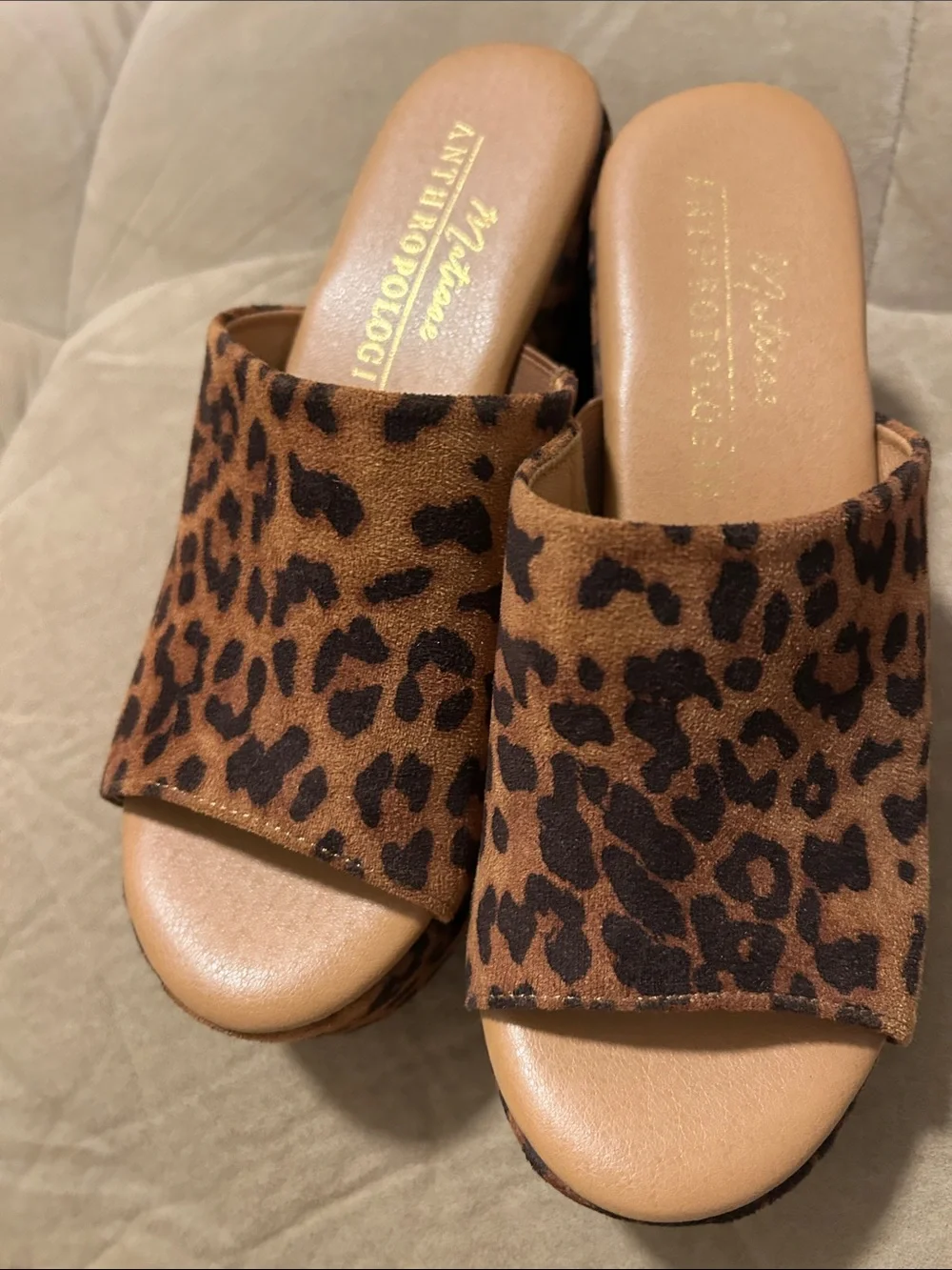 Anthropologie Leopard-Print Platforms
